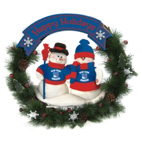 New York Rangers Snowman Wreath