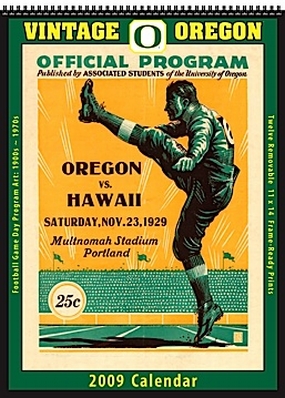 Oregon Ducks 2009 Vintage Football Program Calendar