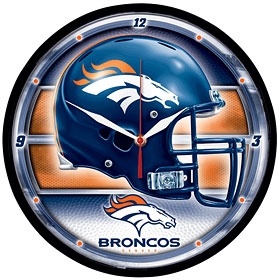 Denver Broncos Round Clock