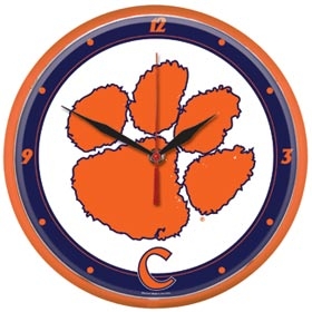 Clemson Tigers Round Clock