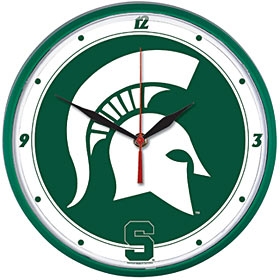 Michigan State Spartans Round Clock