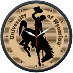 Wyoming Cowboys Round Clock