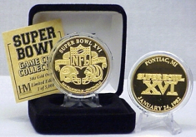 24kt Gold Super Bowl XVI flip coin