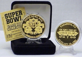 24kt Gold Super Bowl XVII flip coin