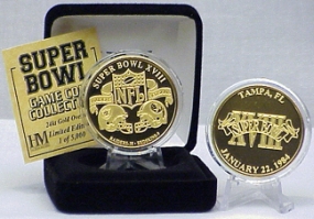 24kt Gold Super Bowl XVIII flip coin