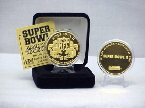 24kt Gold Super Bowl II flip coin