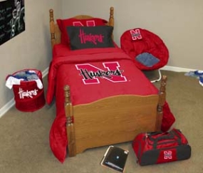 Nebraska Cornhuskers Twin Size Bedding In A Bag