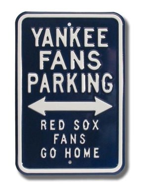 YANKEES RED SOX GO HOME Parking Sign