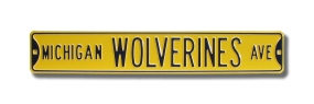 MICHIGAN WOLVERINES AVE Yellow Street Sign