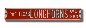 TEXAS LONGHORNS AVE with logo Street Sign