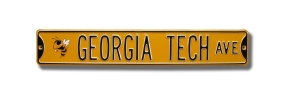 GEORIGA TECH AVE with Buzz logo Street Sign