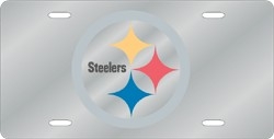 Pittsburgh Steelers Laser Cut Silver License Plate