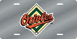Baltimore Orioles Laser Cut Silver License Plate