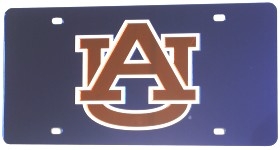 Auburn Tigers Silver Laser Cut License Plate