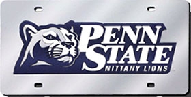 Penn State Nittany Lions Silver Laser Cut License Plate