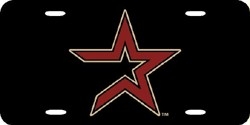 Houston Astros Laser Cut Black License Plate