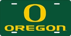 Oregon Ducks Green Laser Cut License Plate
