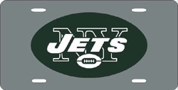 New York Jets Laser Cut Silver License Plate