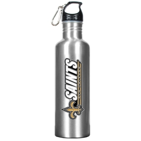 New Orleans Saints 34oz Silver Aluminum Water Bottle