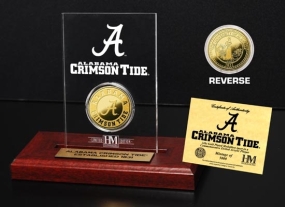 University of Alabama 24KT Gold Coin Etched Acrylic