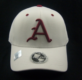 Arkansas Razorbacks White One Fit Hat