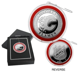 Calgary Flames Silver Coin Ornament