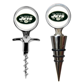 New York Jets Cork Screw and Wine Bottle Topper Set