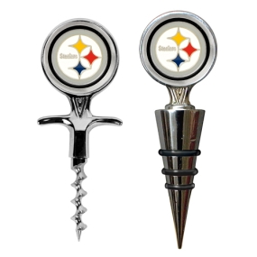 Pittsburgh Steelers Cork Screw and Wine Bottle Topper Set