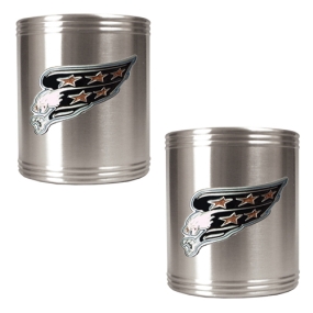 Washington Capitals 2pc Stainless Steel Can Holder Set- Primary Logo