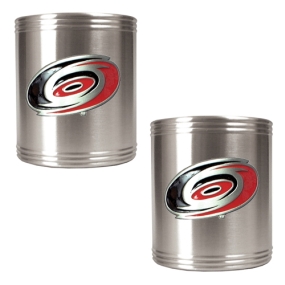 Carolina Hurricanes 2pc Stainless Steel Can Holder Set- Primary Logo