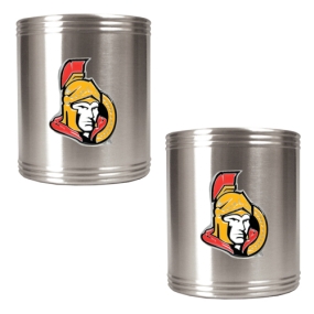 Ottawa Senators 2pc Stainless Steel Can Holder Set- Primary Logo