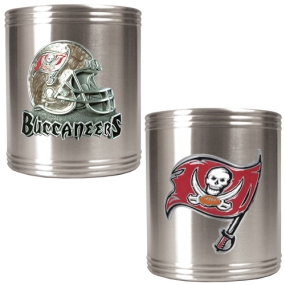 Tampa Bay Buccaneers 2pc Stainless Steel Can Holder Set
