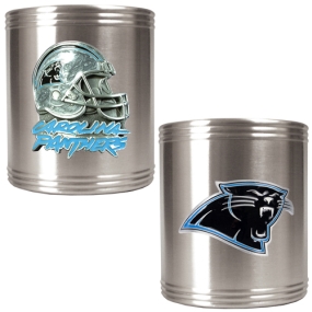 Carolina Panthers 2pc Stainless Steel Can Holder Set