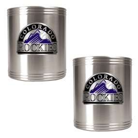 Colorado Rockies 2pc Stainless Steel Can Holder Set- Primary Logo
