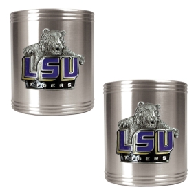 LSU Tigers 2pc Stainless Steel Can Holder Set