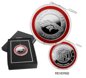 Denver Broncos Silver Coin Ornament