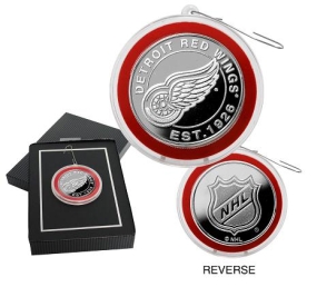 Detroit Red Wings Silver Coin Ornament