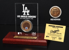Dodger Stadium Infield Dirt Coin Etched Acrylic