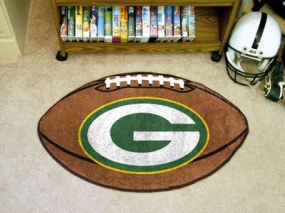 Green Bay Packers Football Shaped Rug