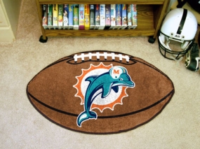Miami Dolphins Football Shaped Rug