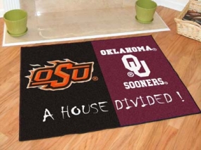 Oklahoma Sooners House Divided Rug Mat
