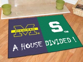 Michigan Wolverines House Divided Rug Mat