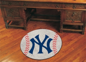 New York Yankees Baseball Shaped Rug