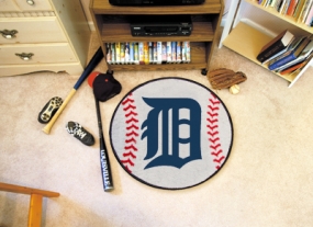 Detroit Tigers Baseball Shaped Rug
