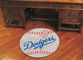 Los Angeles Dodgers Baseball Shaped Rug
