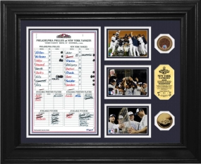 New York Yankees 2009 World Series Champs "Game 6 Line Up Card" 24KT Gold Coin Photo Mint