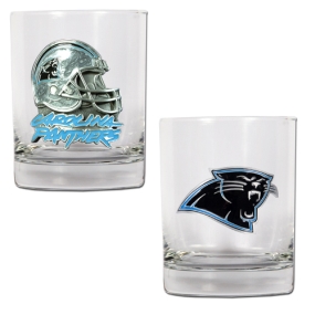 Carolina Panthers 2pc Rocks Glass Set