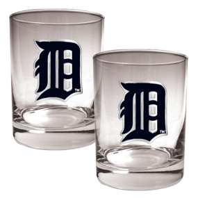Detroit Tigers 2pc Rocks Glass Set