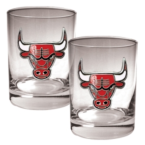 Chicago Bulls 2pc Rocks Glass Set