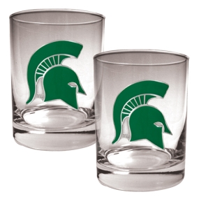 Michigan State Spartans 2pc Rocks Glass Set